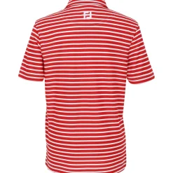 FootJoy Youth Tour Logo Striped Pique Shirt Polo Short Sleeve Golf Apparel