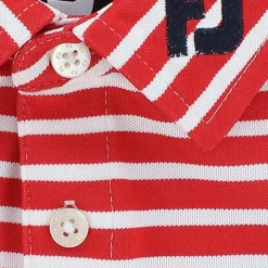 FootJoy Youth Tour Logo Striped Pique Shirt Polo Short Sleeve Golf Apparel