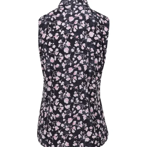 Greg Norman Blossom Sleeveless Shirt Polo Short Sleeve Golf Apparel