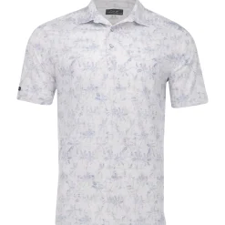 Greg Norman Crosshatch Palm ML75 Stretch Polo Shirt Polo Short Sleeve Golf Apparel