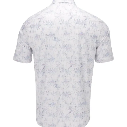 Greg Norman Crosshatch Palm ML75 Stretch Polo Shirt Polo Short Sleeve Golf Apparel