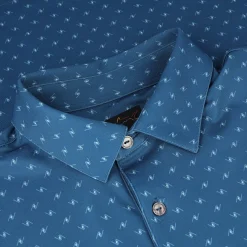 Greg Norman Freedom Micro Pique Spinner Print Shirt Polo Short Sleeve Golf Apparel