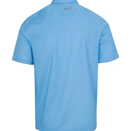 Greg Norman Freedom Micro Pique Spinner Print Shirt Polo Short Sleeve Golf Apparel