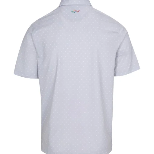 Greg Norman Freedom Micro Pique Spinner Print Shirt Polo Short Sleeve Golf Apparel