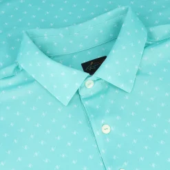 Greg Norman Freedom Micro Pique Spinner Print Shirt Polo Short Sleeve Golf Apparel