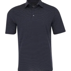 Greg Norman Freedom Micro Pique Feeder Stripe Shirt Polo Short Sleeve Golf Apparel