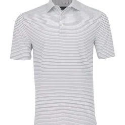 Greg Norman Freedom Micro Pique Feeder Stripe Shirt Polo Short Sleeve Golf Apparel
