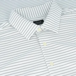 Greg Norman Freedom Micro Pique Feeder Stripe Shirt Polo Short Sleeve Golf Apparel