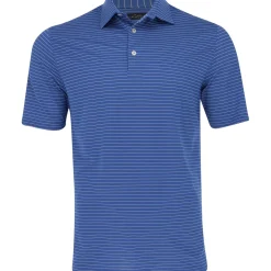 Greg Norman Freedom Micro Pique Feeder Stripe Shirt Polo Short Sleeve Golf Apparel
