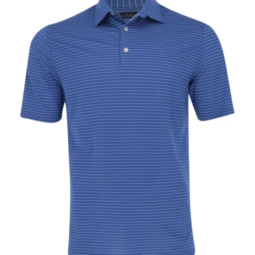 Greg Norman Freedom Micro Pique Feeder Stripe Shirt Polo Short Sleeve Golf Apparel