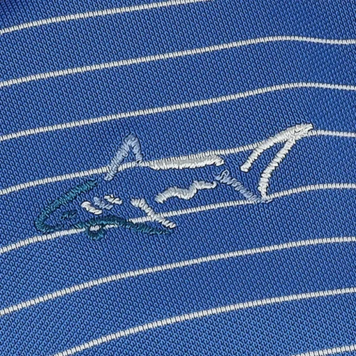 Greg Norman Freedom Micro Pique Feeder Stripe Shirt Polo Short Sleeve Golf Apparel