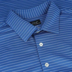 Greg Norman Freedom Micro Pique Feeder Stripe Shirt Polo Short Sleeve Golf Apparel