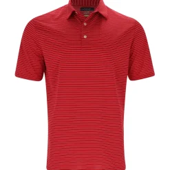 Greg Norman Freedom Micro Pique Feeder Stripe Shirt Polo Short Sleeve Golf Apparel