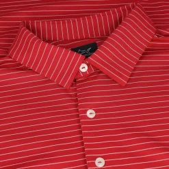 Greg Norman Freedom Micro Pique Feeder Stripe Shirt Polo Short Sleeve Golf Apparel