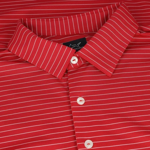 Greg Norman Freedom Micro Pique Feeder Stripe Shirt Polo Short Sleeve Golf Apparel