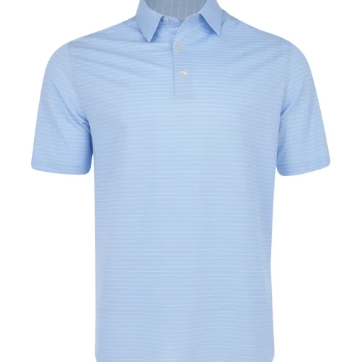 Greg Norman Freedom Micro Pique Feeder Stripe Shirt Polo Short Sleeve Golf Apparel