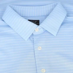 Greg Norman Freedom Micro Pique Feeder Stripe Shirt Polo Short Sleeve Golf Apparel