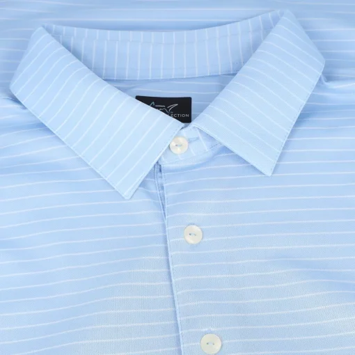 Greg Norman Freedom Micro Pique Feeder Stripe Shirt Polo Short Sleeve Golf Apparel