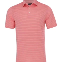 Greg Norman Freedom Micro Pique Feeder Stripe Shirt Polo Short Sleeve Golf Apparel