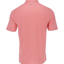 Greg Norman Freedom Micro Pique Feeder Stripe Shirt Polo Short Sleeve Golf Apparel