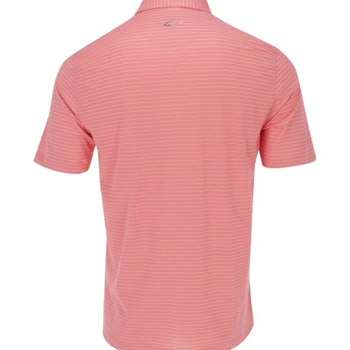 Greg Norman Freedom Micro Pique Feeder Stripe Shirt Polo Short Sleeve Golf Apparel