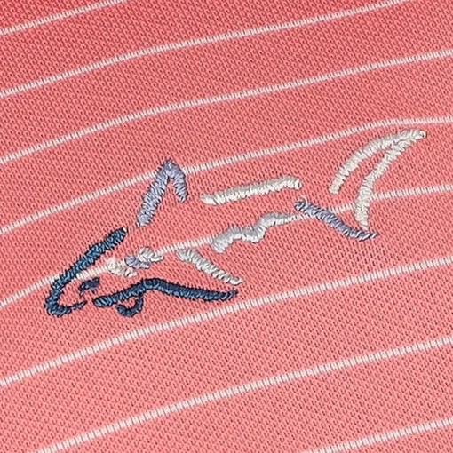 Greg Norman Freedom Micro Pique Feeder Stripe Shirt Polo Short Sleeve Golf Apparel