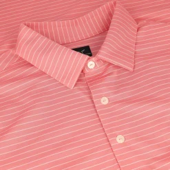Greg Norman Freedom Micro Pique Feeder Stripe Shirt Polo Short Sleeve Golf Apparel