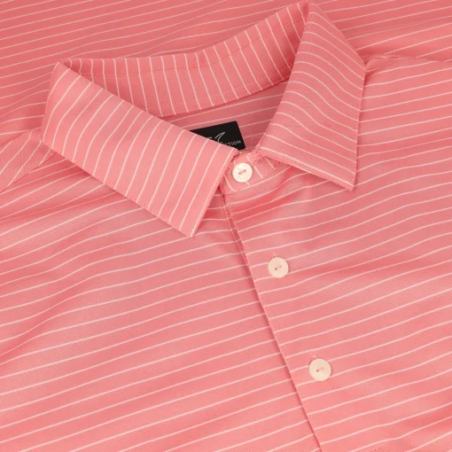 Greg Norman Freedom Micro Pique Feeder Stripe Shirt Polo Short Sleeve Golf Apparel