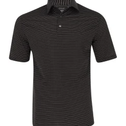 Greg Norman Freedom Micro Pique Feeder Stripe Shirt Polo Short Sleeve Golf Apparel