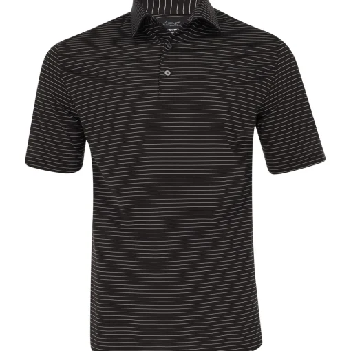 Greg Norman Freedom Micro Pique Feeder Stripe Shirt Polo Short Sleeve Golf Apparel
