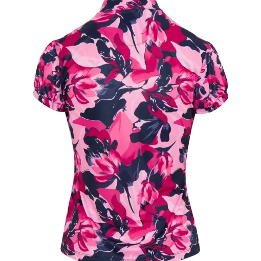 Greg Norman Genevieve Tulip Collar Shirt Polo Short Sleeve Golf Apparel