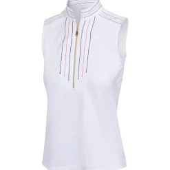 Greg Norman Hanna Sleeveless Zip Shirt Polo Short Sleeve Golf Apparel