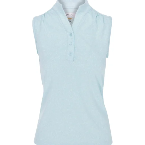 Greg Norman Heathered Dot Sleeveless Shirt Polo Short Sleeve Golf Apparel