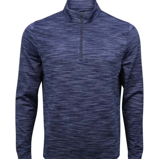 Greg Norman Heathered Mesh 1/4 Zip Mock Outerwear Pullover Golf Apparel