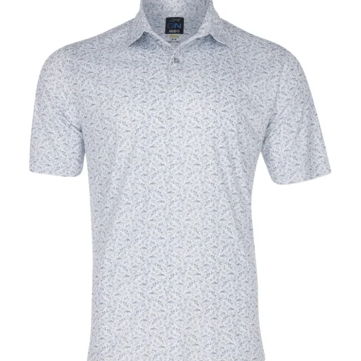 Greg Norman Lab Shark Sketch Shirt Polo Short Sleeve Golf Apparel