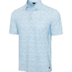 Greg Norman ML75 Graffiti Fin Stripe Mesh Shirt Polo Short Sleeve Golf Apparel