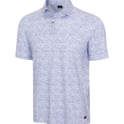 Greg Norman ML75 Graffiti Fin Stripe Mesh Shirt Polo Short Sleeve Golf Apparel