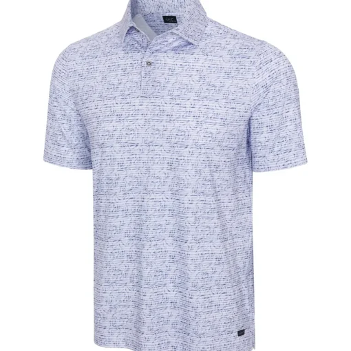 Greg Norman ML75 Graffiti Fin Stripe Mesh Shirt Polo Short Sleeve Golf Apparel