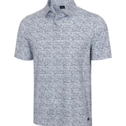 Greg Norman ML75 Graffiti Fin Stripe Mesh Shirt Polo Short Sleeve Golf Apparel