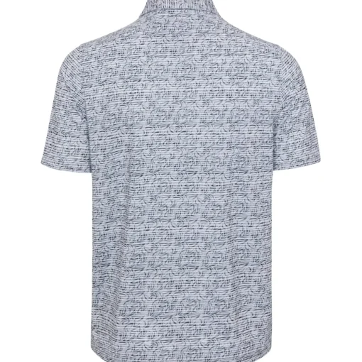Greg Norman ML75 Graffiti Fin Stripe Mesh Shirt Polo Short Sleeve Golf Apparel