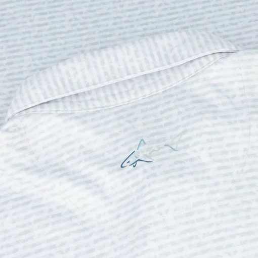 Greg Norman ML75 Micro Lux Origami Print Shirt Polo Short Sleeve Golf Apparel