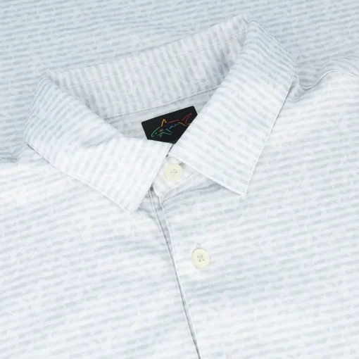 Greg Norman ML75 Micro Lux Origami Print Shirt Polo Short Sleeve Golf Apparel