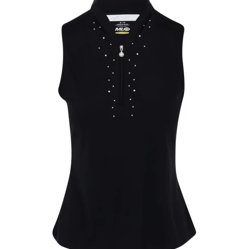 Greg Norman ML75 Microlux Pearl Studded Sleeveless Shirt Polo Short Sleeve Golf Apparel