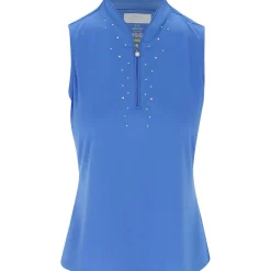 Greg Norman ML75 Microlux Pearl Studded Sleeveless Shirt Polo Short Sleeve Golf Apparel