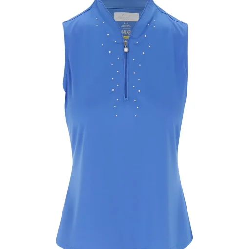 Greg Norman ML75 Microlux Pearl Studded Sleeveless Shirt Polo Short Sleeve Golf Apparel