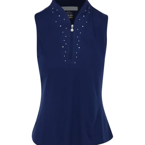 Greg Norman ML75 Microlux Pearl Studded Sleeveless Shirt Polo Short Sleeve Golf Apparel