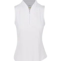 Greg Norman ML75 Microlux Pearl Studded Sleeveless Shirt Polo Short Sleeve Golf Apparel