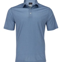 Greg Norman ML75 Microlux Whale Tail Print Shirt Polo Short Sleeve Golf Apparel