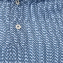 Greg Norman ML75 Microlux Whale Tail Print Shirt Polo Short Sleeve Golf Apparel