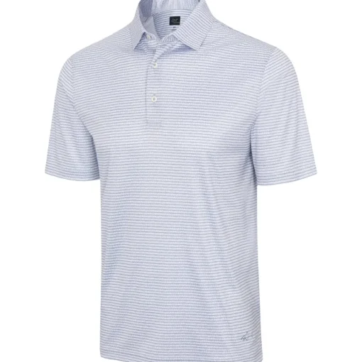 Greg Norman ML75 Recycled Microlux Fin Stripe Shirt Polo Short Sleeve Golf Apparel